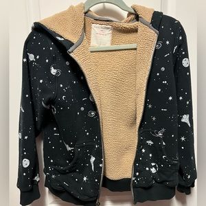 Hanna Anderson Sherpa Lined Outer Space Hoodie Size 140 (10-12)